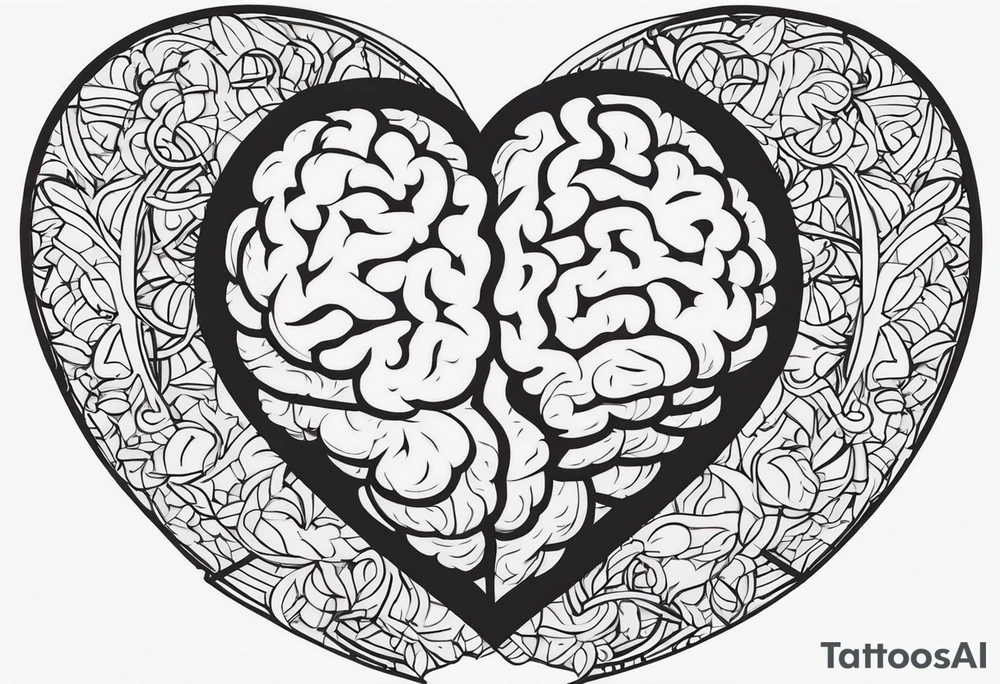 Brain, heart sign, love, heart break makes you strong, worth it, pain makes you stronger, strength with small aspects of plane, travel, wanderlust, cultures, passion, growth, family inside the heart tattoo idea