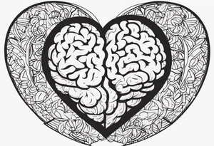 Brain, heart sign, love, heart break makes you strong, worth it, pain makes you stronger, strength with small aspects of plane, travel, wanderlust, cultures, passion, growth, family inside the heart tattoo idea