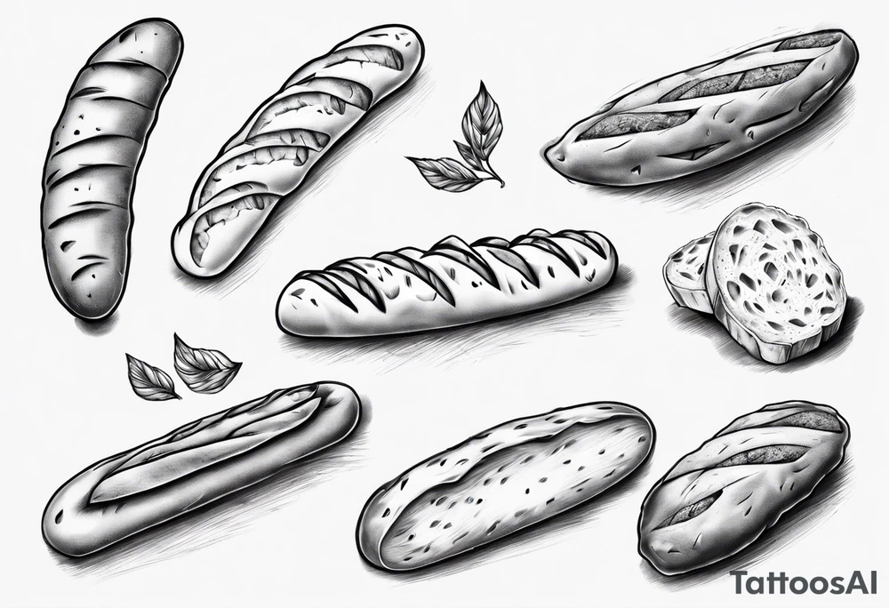 Baguette de pain tattoo idea