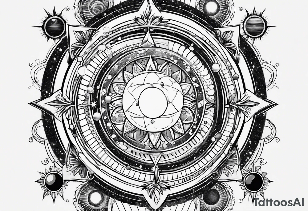 solar system spine tattoo idea