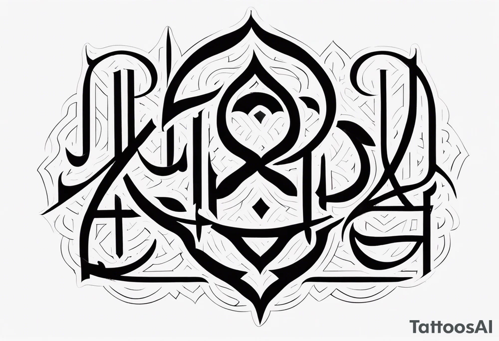 Arabic writing in a straight sentence tattoo idea