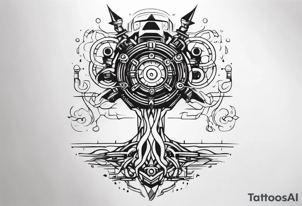 robot roots tattoo idea