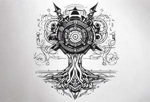 robot roots tattoo idea