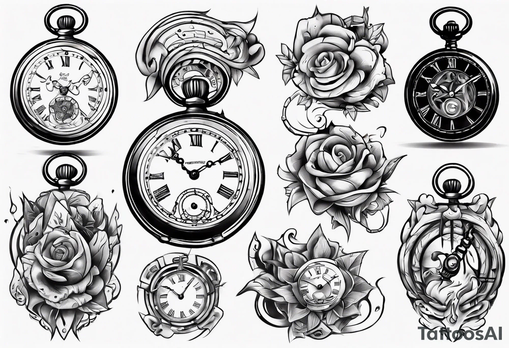 pocket watch tattoo idea