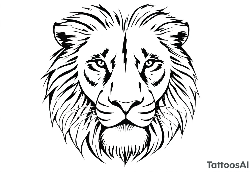 powerful majestic lion, close-up tattoo idea