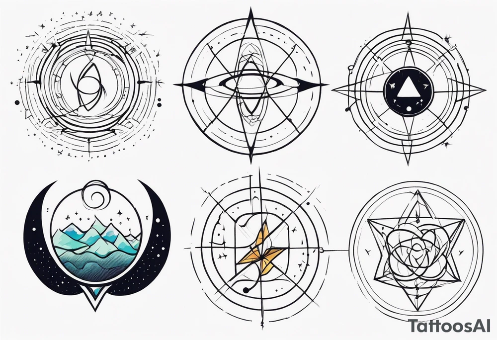 small minimalistic quantum field tattoo idea