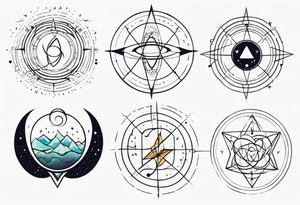 small minimalistic quantum field tattoo idea