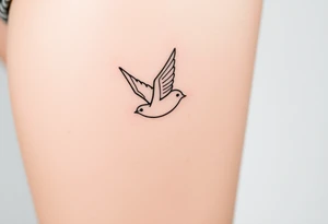 swallow flying with its wings out and forward tattoo idea