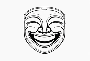 Laughing mask tattoo idea