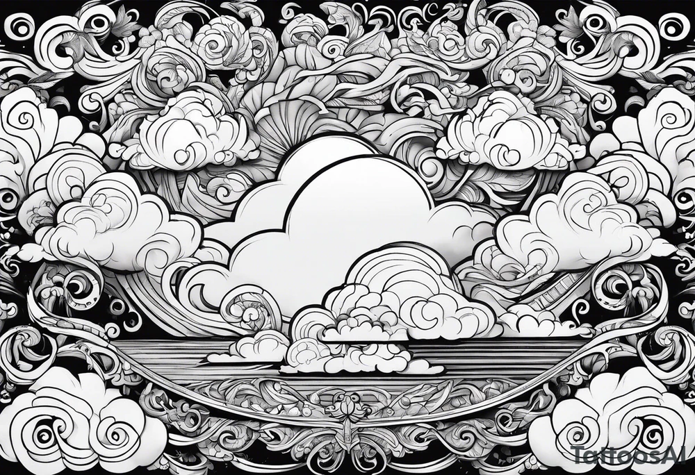 clouds, swirls tattoo idea