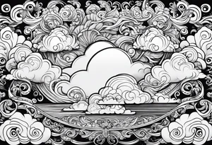 clouds, swirls tattoo idea