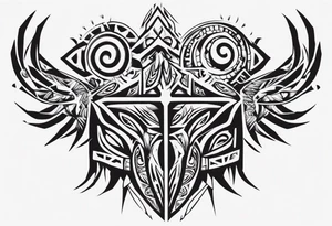 Block Tribal pectoral tattoo idea