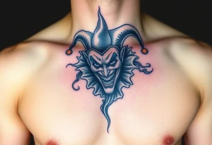 jester coming out of smoke tattoo idea