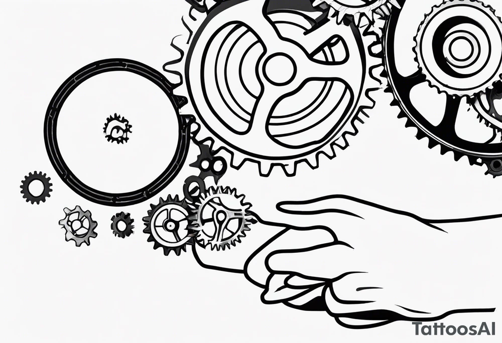 bicycle chain and gears wrist tattoo idea
