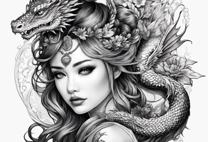 fairy nymph with dragon tattoo idea