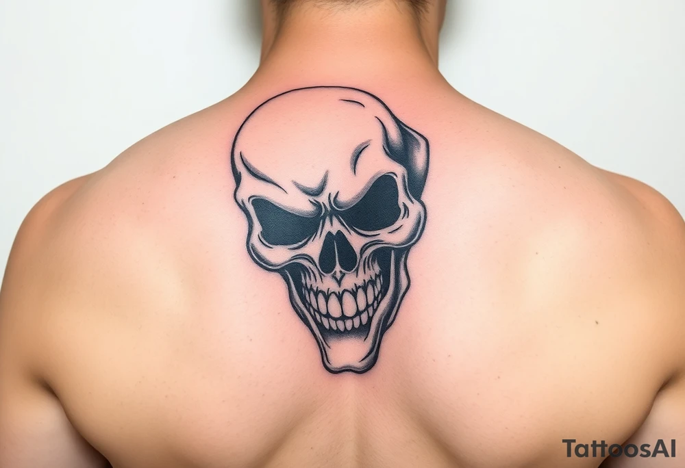 Evil clown skull tattoo idea