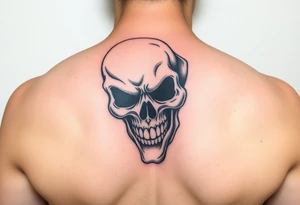 Evil clown skull tattoo idea