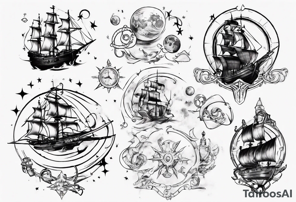 Create a tattoo blending the musical Hamiton and the movie Treasure Planet tattoo idea