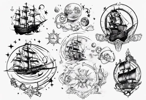 Create a tattoo blending the musical Hamiton and the movie Treasure Planet tattoo idea