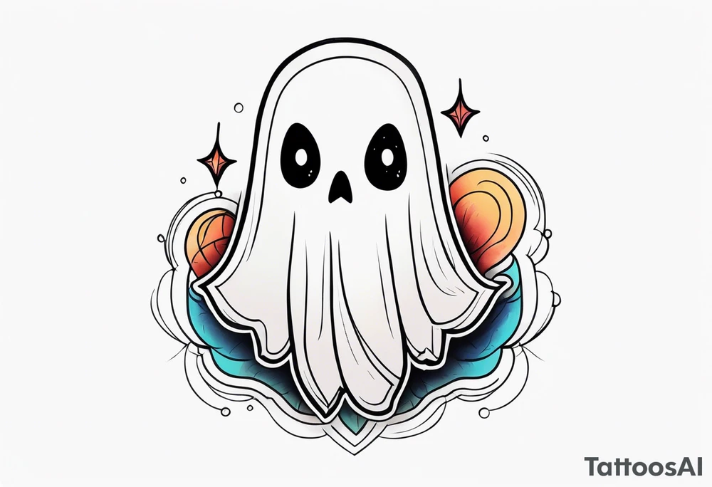 lovely ghost tattoo idea