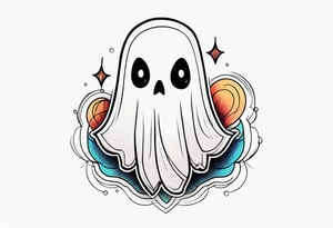lovely ghost tattoo idea