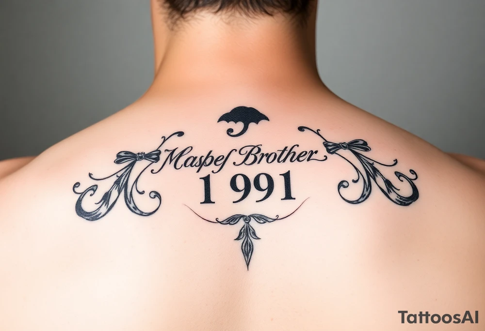 Memorial for baby brother at 11 months old in 1991 tattoo idea