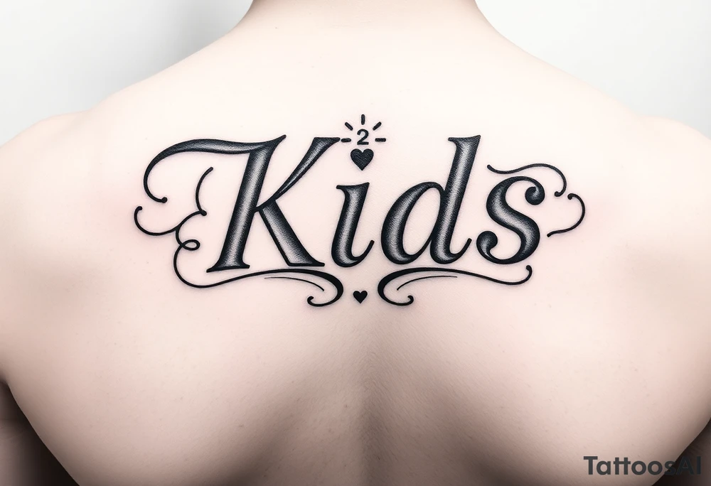 2 kids names tattoo idea