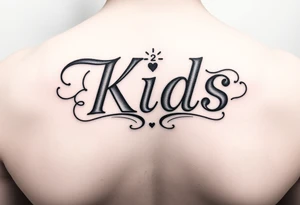 2 kids names tattoo idea