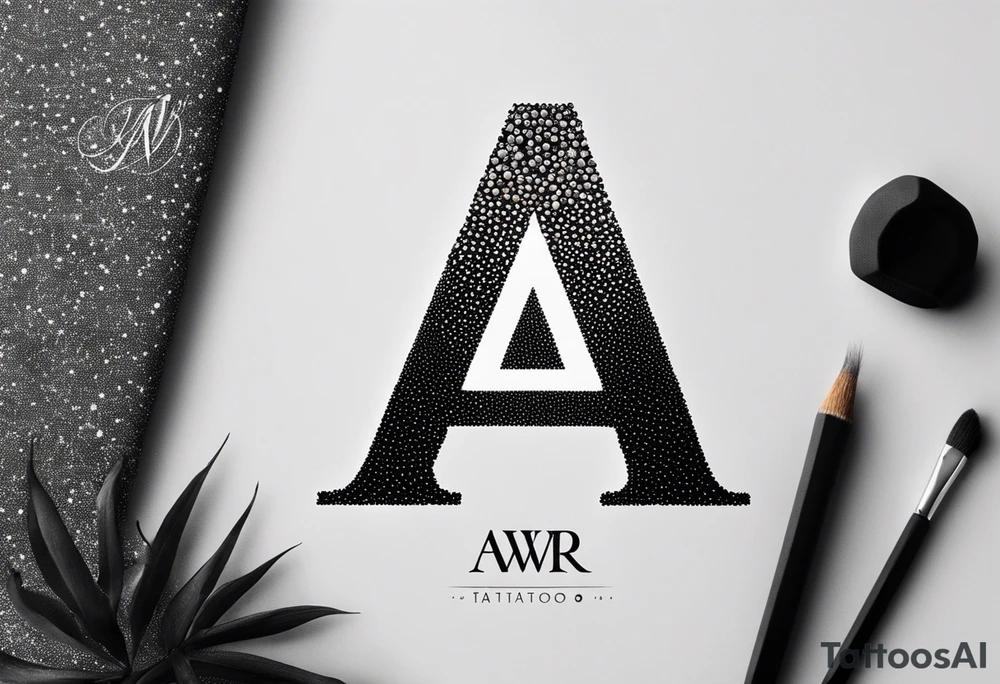 the letters A W R tattoo idea