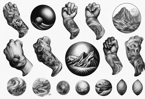 sisyphus arm sleeve tattoo idea