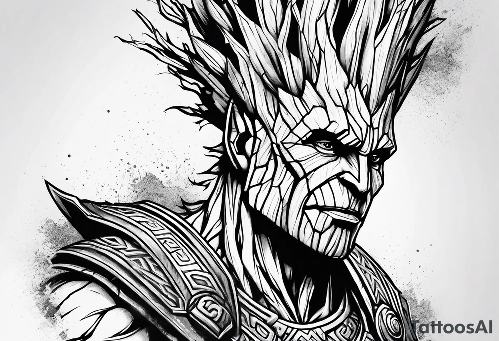 Groot greek warrior, half viewed tattoo idea