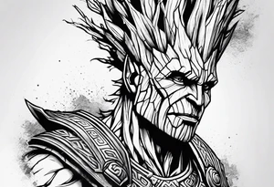 Groot greek warrior, half viewed tattoo idea