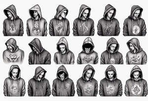 sad guy in a hoodie tattoo idea