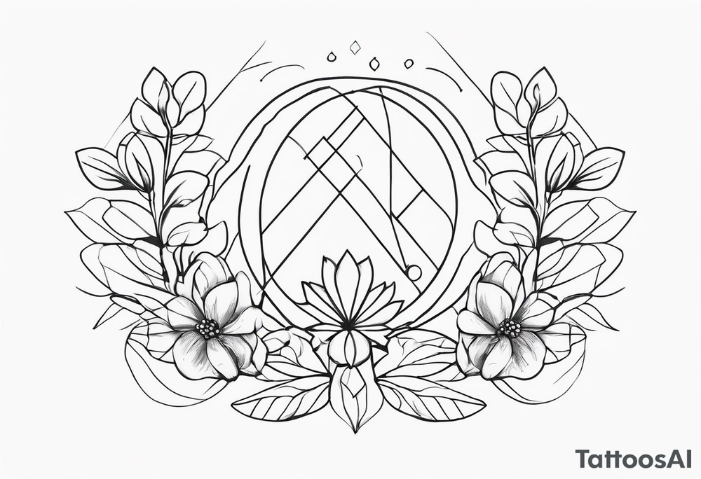symboles mother of three fine line tattoo idea