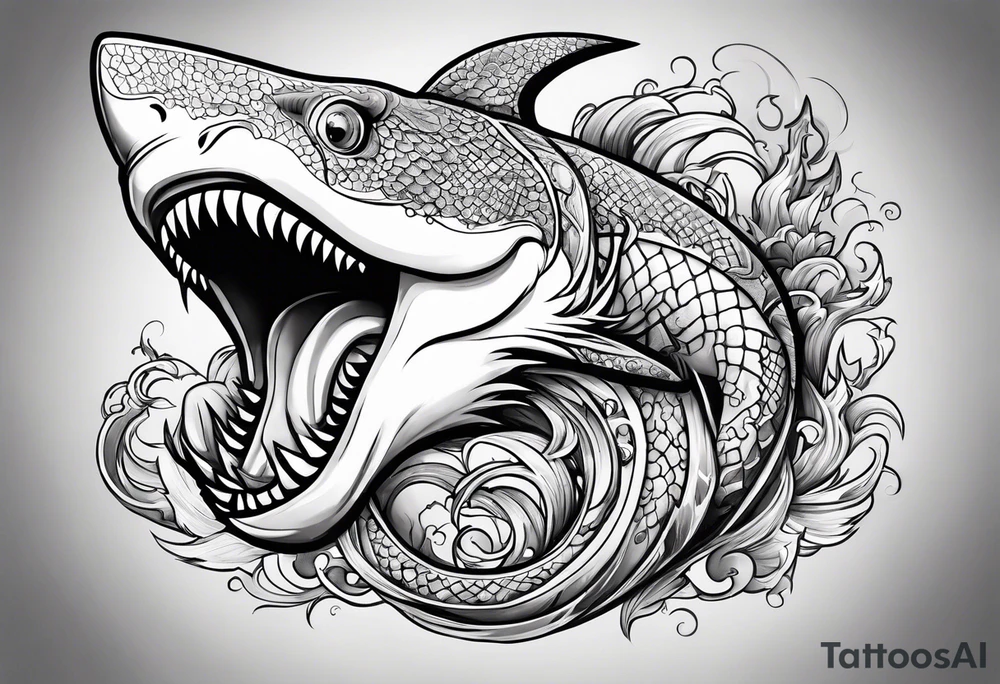 Shark dragon tattoo idea
