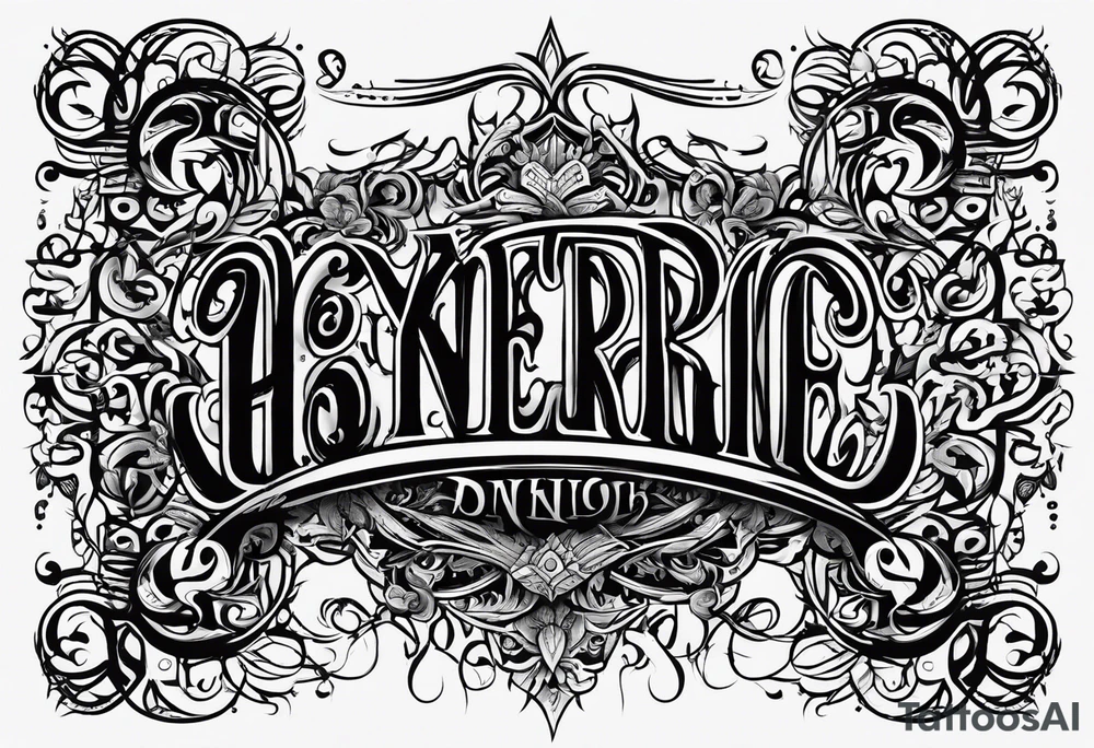 Thin gothic font, text “never broke again” tattoo idea