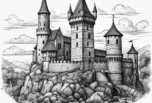 medieval tower tattoo idea