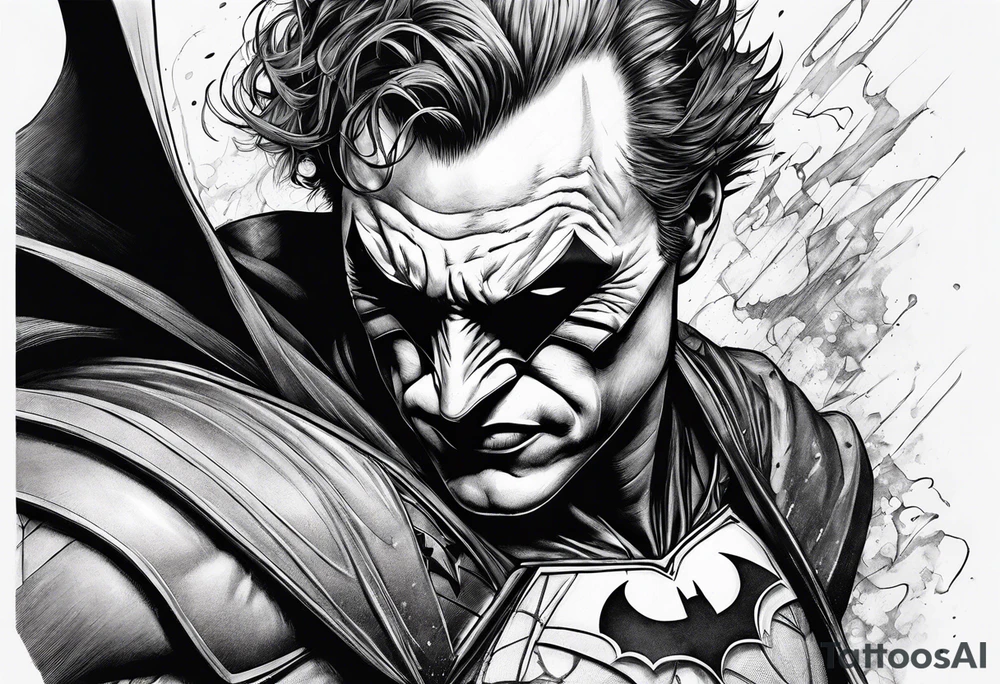batman fight joker tattoo idea
