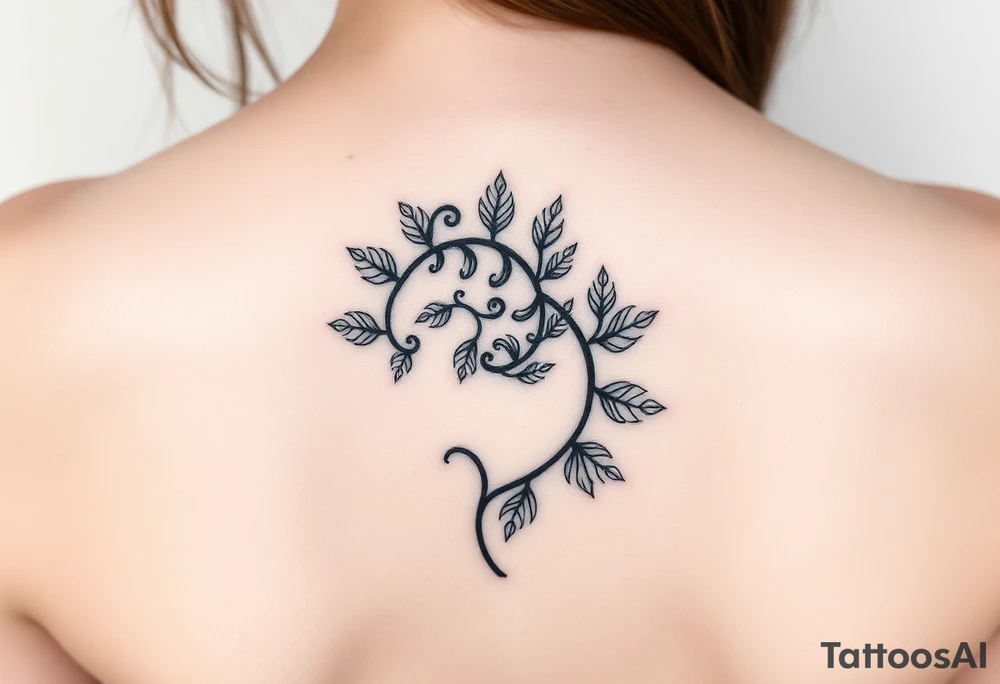 Small spiral
 firn leaf moving clockwise tattoo idea