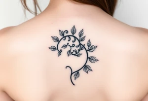 Small spiral
 firn leaf moving clockwise tattoo idea