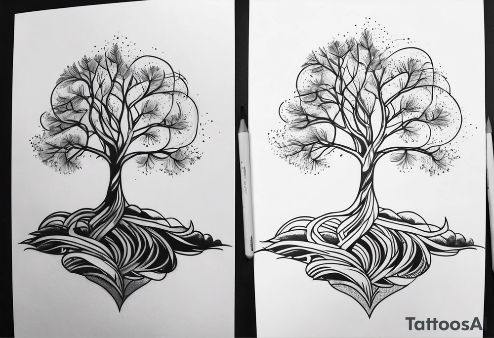 Tree with family tattoo idea