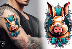 A pig that looks like a rabbit tattoo idea