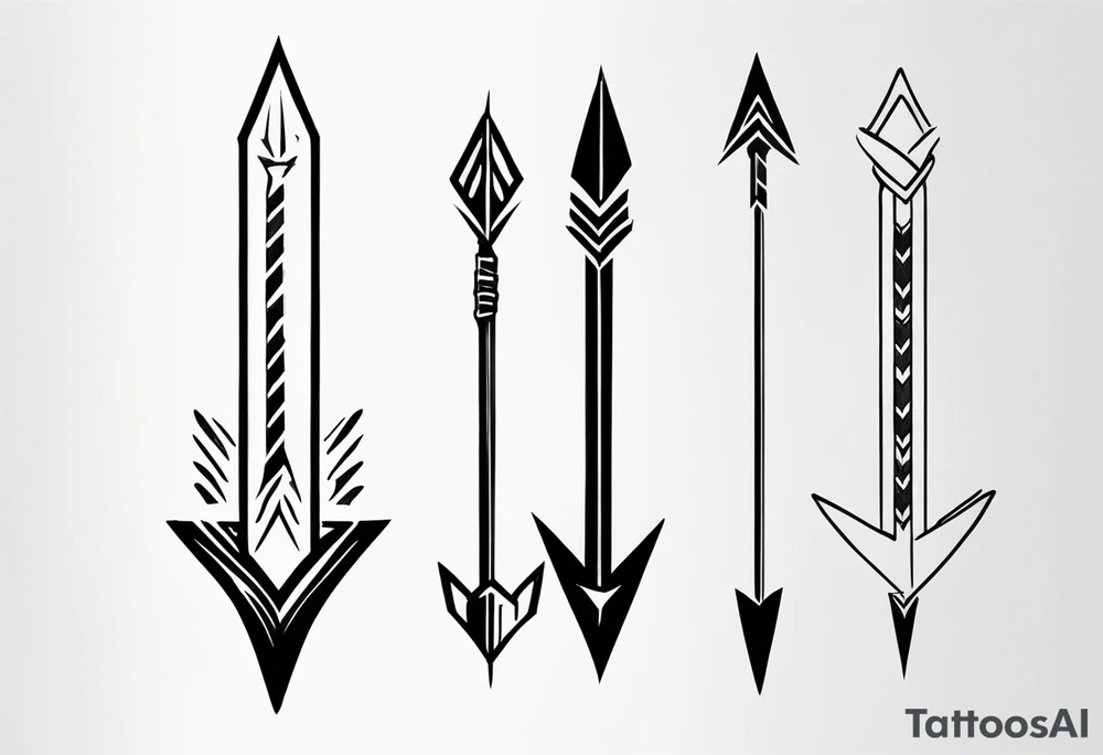 Simple Vertical Arrow tattoo idea