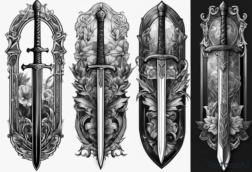 A long sword tattoo idea