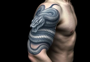 Powerful scary snake wrapped around my whole arm, on the snake” god forgives all sins” tattoo idea