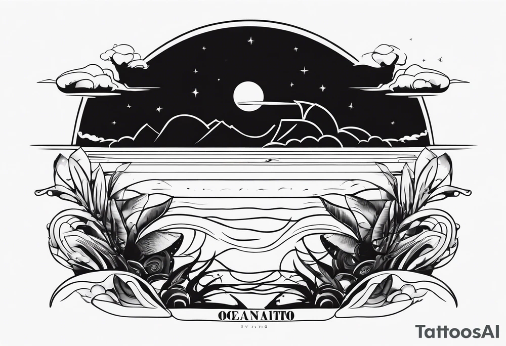 Just a name Oceanito with good font tattoo idea
