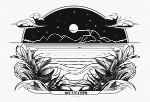 Just a name Oceanito with good font tattoo idea