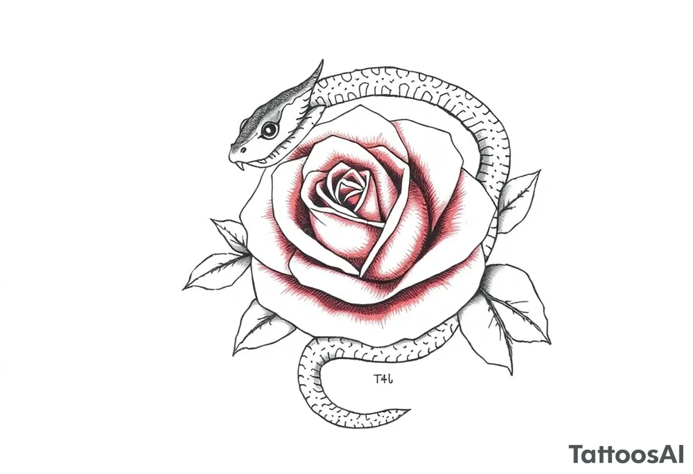 Snake wrapped around a rose tattoo idea