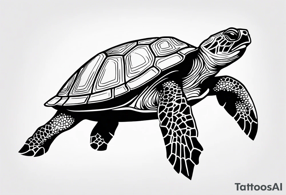 fineline turtle tattoo idea