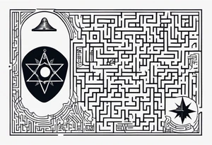 Bell, Maze, tracks, North Star, Graveyard, Mask, Eternal, Rewind, tattoo idea